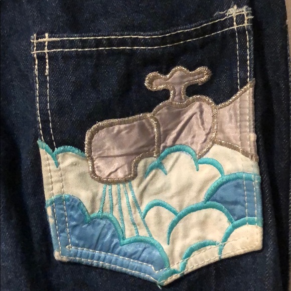 70’s Rigid Denim True Vintage 1970’s Jeans Faded Glory waterworks 27/5 uncut - Picture 3 of 8